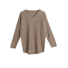 Fashion Women Knitted Sweaters And Pullovers V-Neck Tricot Long Sleeve Casual Knitwear Tops Khaki Roupa Feminina