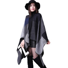 Vintage Women Poncho Blanket Cape Plaid Ladies Knitted Shawl Echarpe Ladies Cashmere Scarf India Oversized Coat