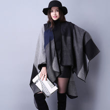 Vintage Women Poncho Blanket Cape Plaid Ladies Knitted Shawl Echarpe Ladies Cashmere Scarf India Oversized Coat