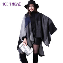 Vintage Women Poncho Blanket Cape Plaid Ladies Knitted Shawl Echarpe Ladies Cashmere Scarf India Oversized Coat