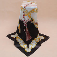 Women Square Satin Kerchief Contrast Ethnic Headband Vintage Shawl Thin Pashmina Bufandas Mujer Shawls and Scarves