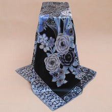 Women Square Satin Kerchief Contrast Ethnic Headband Vintage Shawl Thin Pashmina Bufandas Mujer Shawls and Scarves