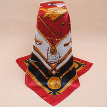 Women Square Satin Kerchief Contrast Ethnic Headband Vintage Shawl Thin Pashmina Bufandas Mujer Shawls and Scarves