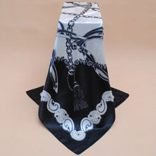 Women Square Satin Kerchief Contrast Ethnic Headband Vintage Shawl Thin Pashmina Bufandas Mujer Shawls and Scarves