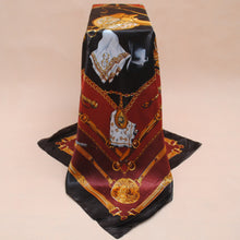Women Square Satin Kerchief Contrast Ethnic Headband Vintage Shawl Thin Pashmina Bufandas Mujer Shawls and Scarves