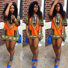 Women African Festival Dashiki Shirt Kaftan Boho Hippe Gypsy Festival Tops Party Dress LY3