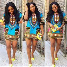 Women African Festival Dashiki Shirt Kaftan Boho Hippe Gypsy Festival Tops Party Dress LY3