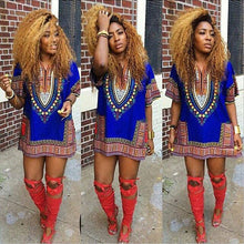 Women African Festival Dashiki Shirt Kaftan Boho Hippe Gypsy Festival Tops Party Dress LY3