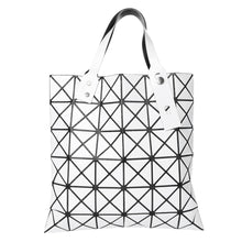 Women Fashion Shoulder Bag Geometric Plaid Foldable Bag Adjustable Handle Casual Tote Bag Grey/White/Black Folding Bags