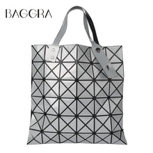 Women Fashion Shoulder Bag Geometric Plaid Foldable Bag Adjustable Handle Casual Tote Bag Grey/White/Black Folding Bags