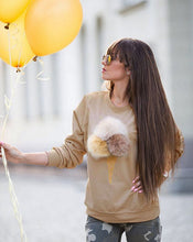 Women Faux fur ball Sweatshirt Pullover 3D Ice Cream Pom Pom Feather Felpe Donna Sudaderas Mujer s m l 6 Colors