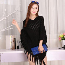 Women Ladies Cape Coat Poncho Knit Oblique Tassels Echarpe Women Warm Pashmina Spain Design Pullover Scarves Wraps