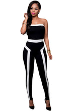 Women Sexy Strapless Bandage Bodycon Jumpsuit Black White Romper Evening Clubwear Bodysuit Combinaison Femme
