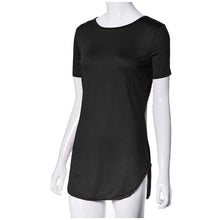 Women Sexy Tops Vestidos Casual Short Sleeve Solid Side Slit T Shirt Party Bodycon Mini Night Club Dresses Plus Size