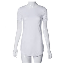 Women Sexy Tops Vestidos Casual Short Sleeve Solid Side Slit T Shirt Party Bodycon Mini Night Club Dresses Plus Size