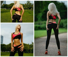 Women Tracksuits crop Top & Leggings Skinny Pants Running Training Slim Patchwork Sets Feamle 2 piece M0557