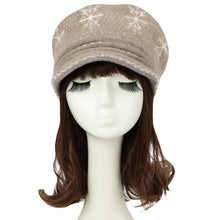 Women Knit Hat Beanie Snowflake Contrast Snow Ski Brim Cap Warm Faux Hat Fur Pompom Woman Bonnet Ladies Cap