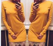 Women casual vestidos de fiesta Elegant lace solid bodycon dress Christmas evening party long sleeve dress