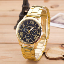 fashion geneva watch women dress watches Roman Numerals Quartz Stainless Steel Wrist Watch Fast Shipping