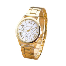 fashion geneva watch women dress watches Roman Numerals Quartz Stainless Steel Wrist Watch Fast Shipping