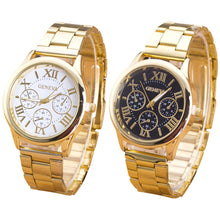fashion geneva watch women dress watches Roman Numerals Quartz Stainless Steel Wrist Watch Fast Shipping