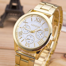 fashion geneva watch women dress watches Roman Numerals Quartz Stainless Steel Wrist Watch Fast Shipping