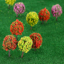 30Pcs Ball-shaped Flower Trees Model Mixed 3colors Tree Model Landscape Trees Train Layout Garden Scenery Diorama Miniature