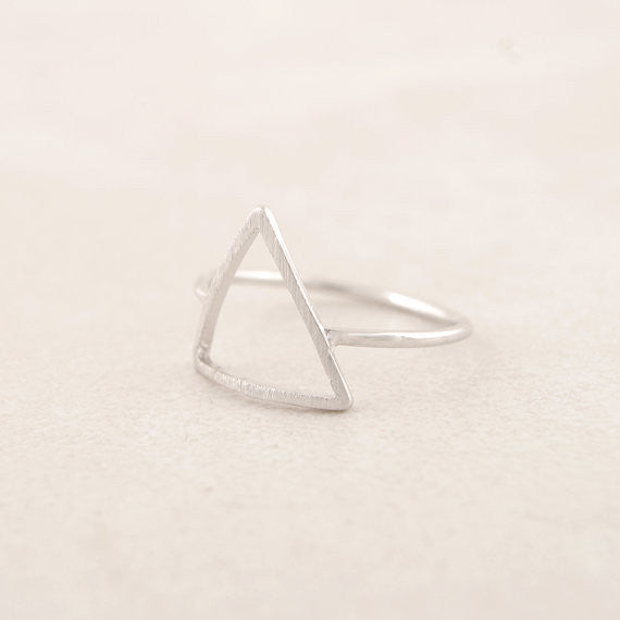 30pcslot Rings Silver Brass Geometry Decorative Pattern Triangle Ring