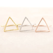 30pcslot Rings Silver Brass Geometry Decorative Pattern Triangle Ring