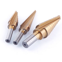 3Pcs Performance Step Drill Bit Set Titanium Coated HSS Drills Bits Industrial Reamer 87865