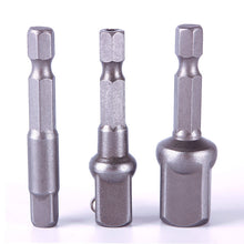 3pcs Chrome Vanadium Steel Socket Adapter Set Hex Shank to 1/4" 3/8" 1/2" Drill Bits Bar Hex Bit Set Power Tools