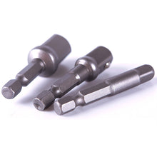 3pcs Chrome Vanadium Steel Socket Adapter Set Hex Shank to 1/4" 3/8" 1/2" Drill Bits Bar Hex Bit Set Power Tools