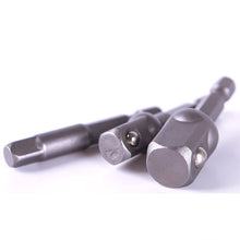 3pcs Chrome Vanadium Steel Socket Adapter Set Hex Shank to 1/4" 3/8" 1/2" Drill Bits Bar Hex Bit Set Power Tools