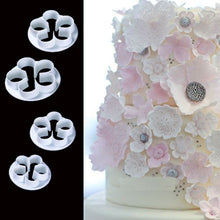 4PCS Kitchen Useful Flower Rose Cake Cookies Cutter Plunger Paste Fondant Sugarcraft Decorating 8077