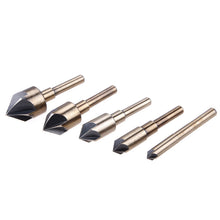 5Pcs 5 Flute High Speed Steel Industrial Chamfering Drill Bit 82 Degree Taper Cutter Countersink Set Tool83359