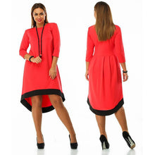 5XL Women Dresses Elegant Casual Loose Big Hem Sleeve Bodycon Solid Color Vestidos De Festa Plus Size GV271