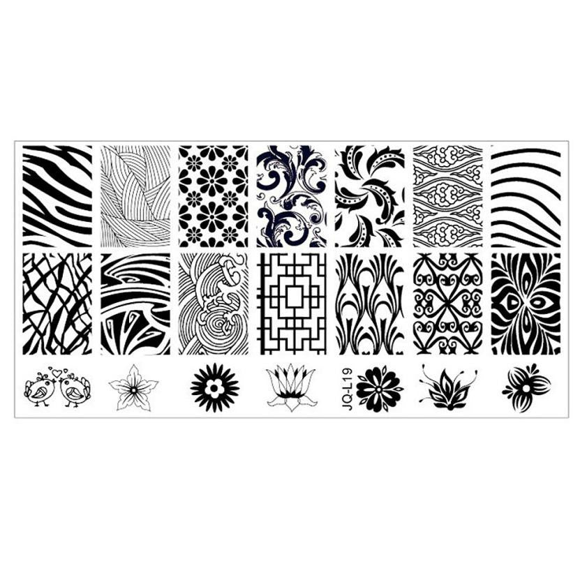 6*12cm Stainless Steel Nail Art Stamping Plates Geometric Sports Nails Template Stamp