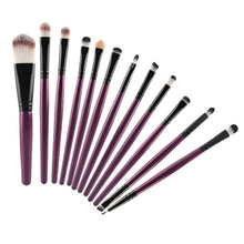 Eyeshadow Brush Set 12pcss  Makeup Brushes for Eye Makeup Soft Pony Hair Make Up Brushes Without Skin Hurt + Sponge LL4