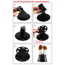 Cosmetic Shelf Rack Toothbrush Makeup Brush Organizer Acrylic 6 Hole Oval Makeup Brush Holder For Stand Drying Brush