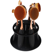 Cosmetic Shelf Rack Toothbrush Makeup Brush Organizer Acrylic 6 Hole Oval Makeup Brush Holder For Stand Drying Brush