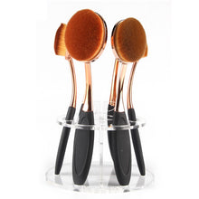 Cosmetic Shelf Rack Toothbrush Makeup Brush Organizer Acrylic 6 Hole Oval Makeup Brush Holder For Stand Drying Brush