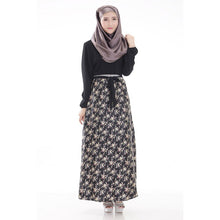 New Women Long Sleeve Full Length Muslim Kaftan Islamic Floral Maxi Dress Arab Jilbab Wear