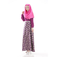 New Women Long Sleeve Full Length Muslim Kaftan Islamic Floral Maxi Dress Arab Jilbab Wear