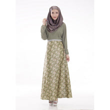 New Women Long Sleeve Full Length Muslim Kaftan Islamic Floral Maxi Dress Arab Jilbab Wear