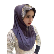New Women Soft Full Cover Scarf Paillette Embroider Linen Caps Islamic Shawls Hijab Muslim Headwear Y80