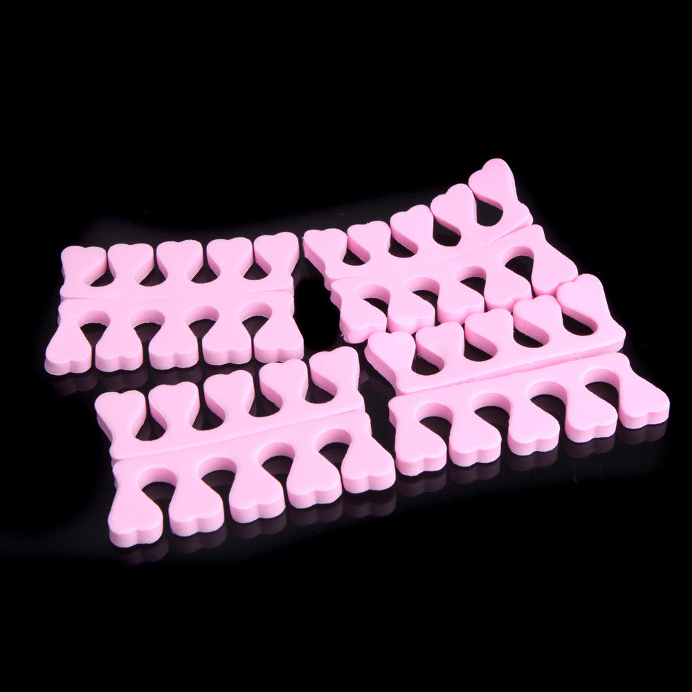 8Pcs Health Peach Heart Soft Finger Toe Separators Nail Art Tool Pink