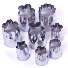 8pcs Portable Flower Shape Rice Vegetable Fruit Cutter Mold Slicer Cake Cookies Cutting Shape Cake Baking Tools 58152