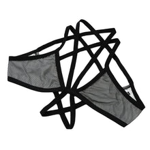 ANSELF Sexy Women Mesh Vest Underwire Push Up 3/4 Cup Cross Strap Brassiere Underwear Special Bustier Crop Top Black Strappy Bra