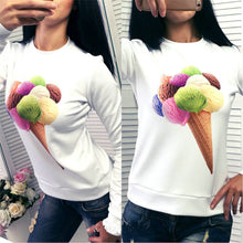 Casual Sweatshirt Women Ice Cream 3D Printed Tracksuits O Neck Long Sleeve Pull Femme Plus Size Tracksuits For Women