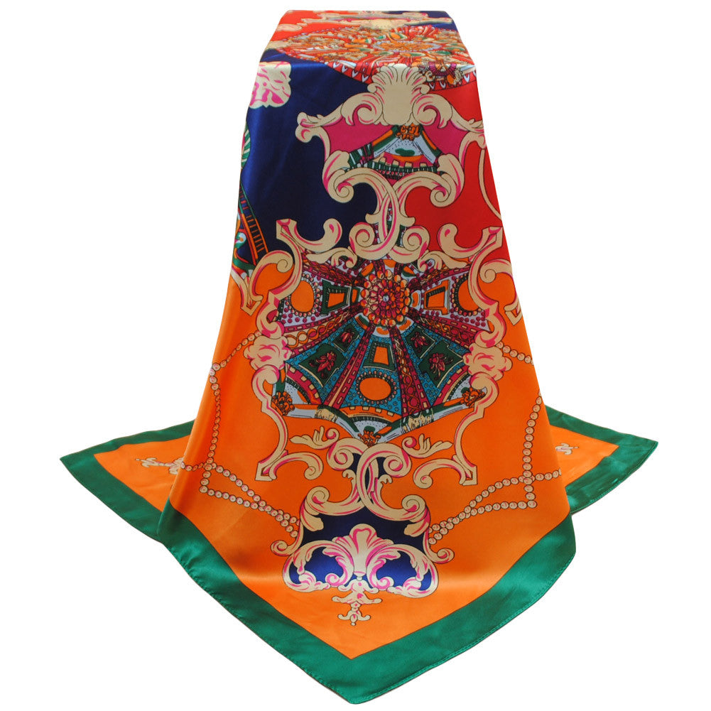 Bandana Scarf Women Kerchief Square Scarf Ladies Printed Elegant Thin Shawl Stain Silk Scarf Square Bufandas Mujer Seda